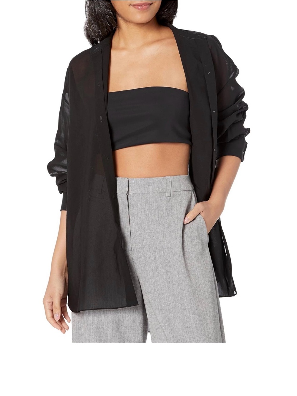 Theory Women’s Oversized Black Bustier Top - M, NWT